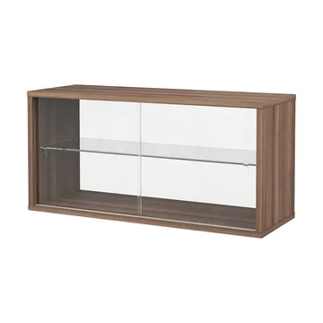 Pira Vitrinenschrank - Walnuss-Klarglas, 90x31 cm, Glasrücken - Pira