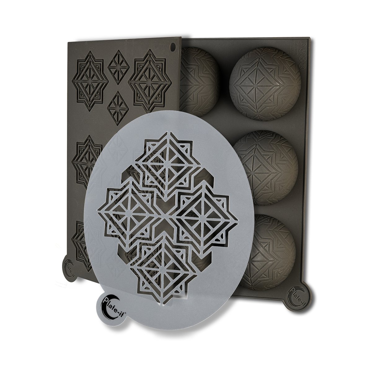 Plate It Plate-it infinity Silikonform 3-teilig Grau