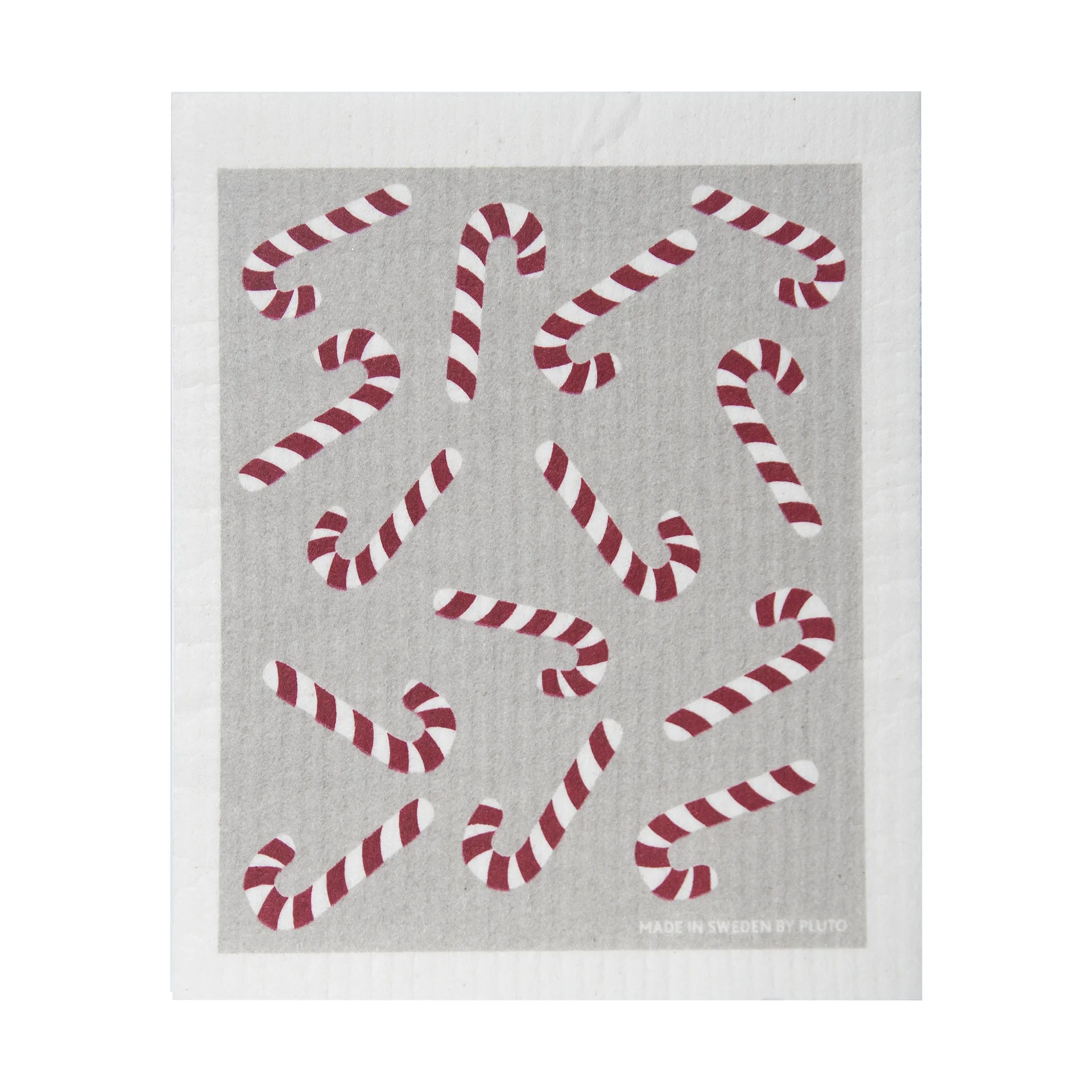 Candy cane Geschirrtuch 17x20 cm, Weiß-Grau-Rot Pluto Design