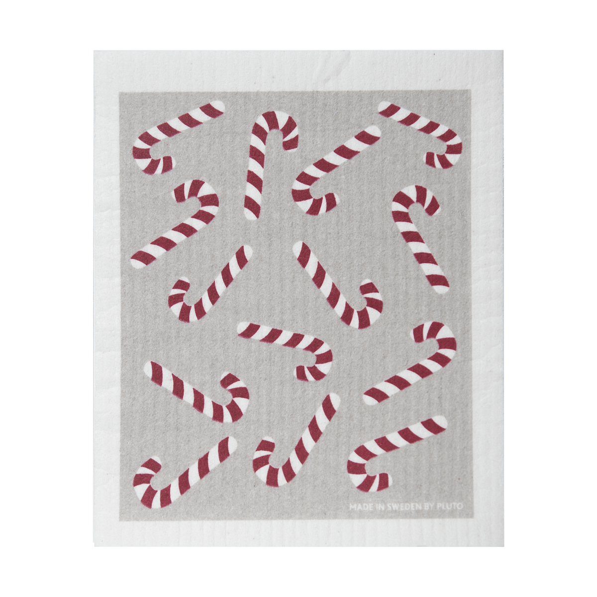 Pluto Design Candy cane Geschirrtuch 17x20 cm Weiß-Grau-Rot