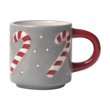 Candy cane Tasse - Grau-Weiß-Rot - Pluto Design