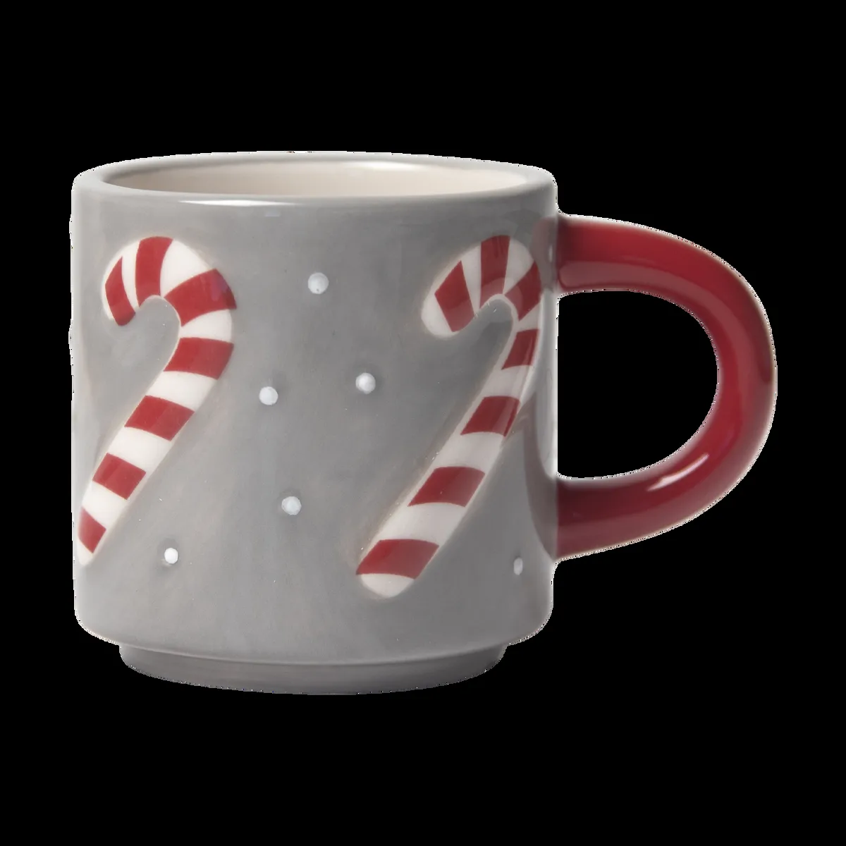 Pluto Design Candy cane Tasse Grau-Weiß-Rot