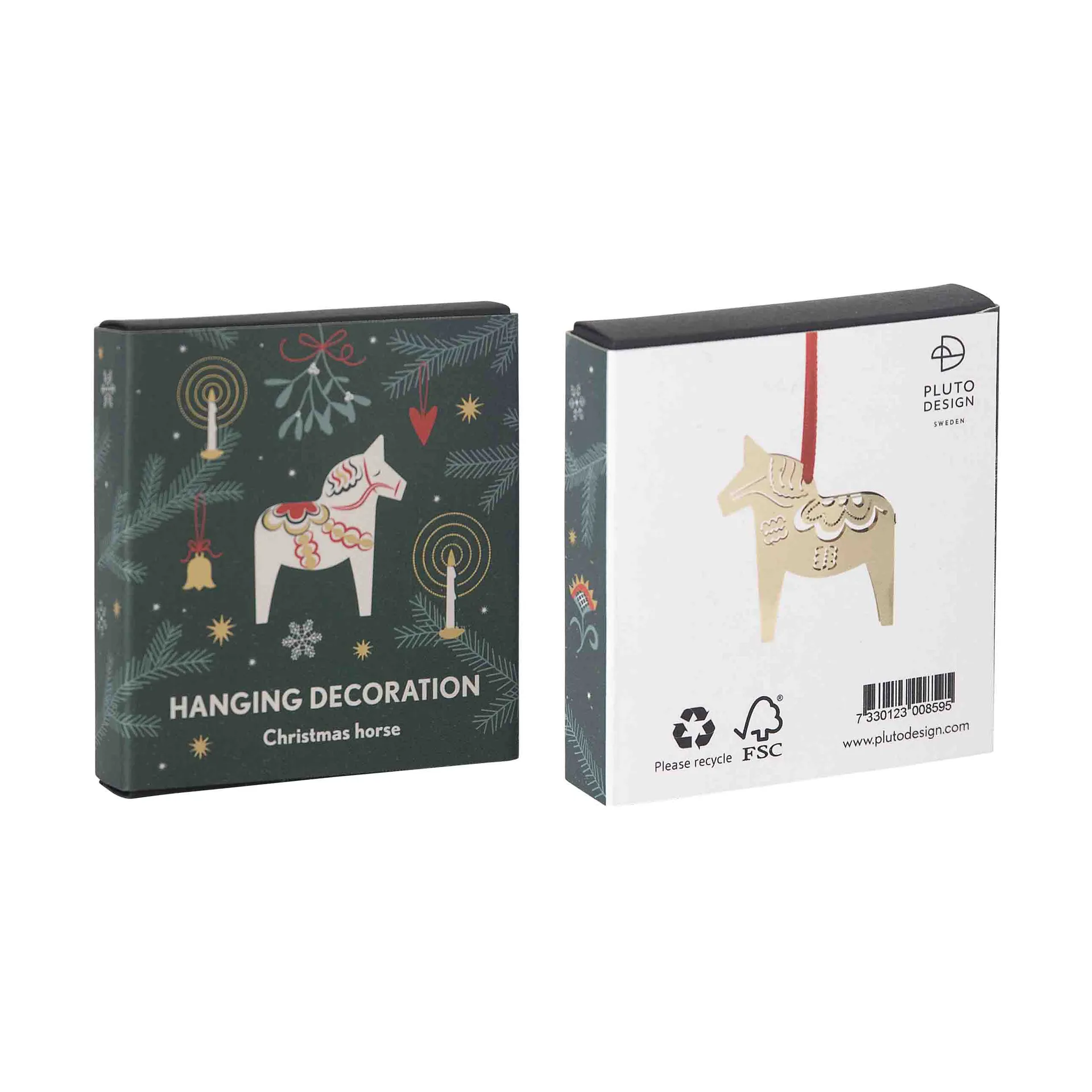 Christmas horse 3D Christbaumschmuck, Gold Pluto Design