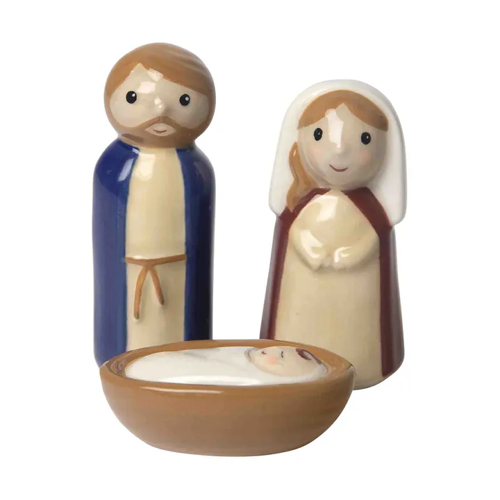 Crib family Keramikkrippe 3-teilig - Jesus, Josef und Maria - Pluto Design