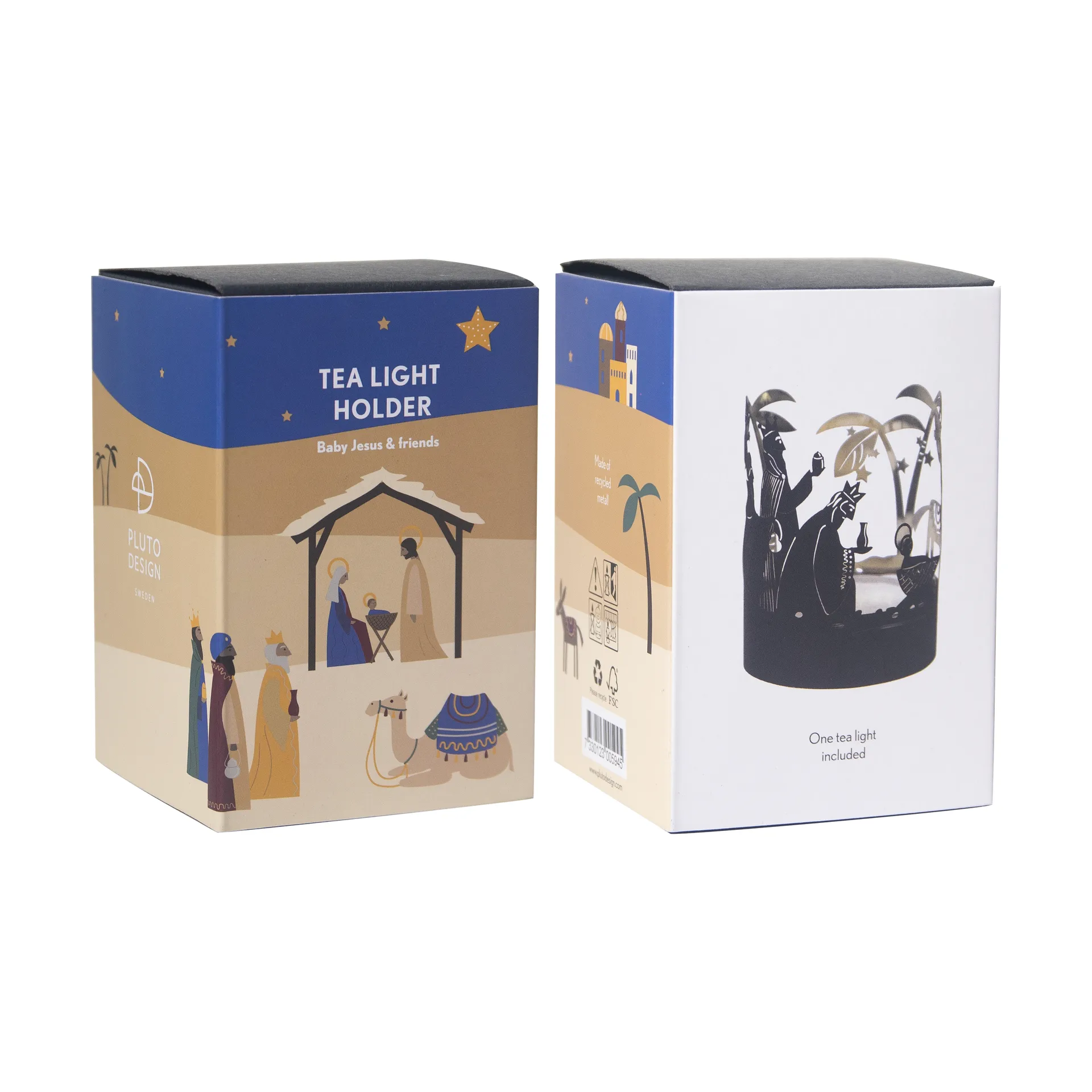 Crib family Teelichthalter, Gold Pluto Design