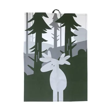 Elch Geschirrtuch 50x70 cm - Grün-Silber-Weiß - Pluto Design