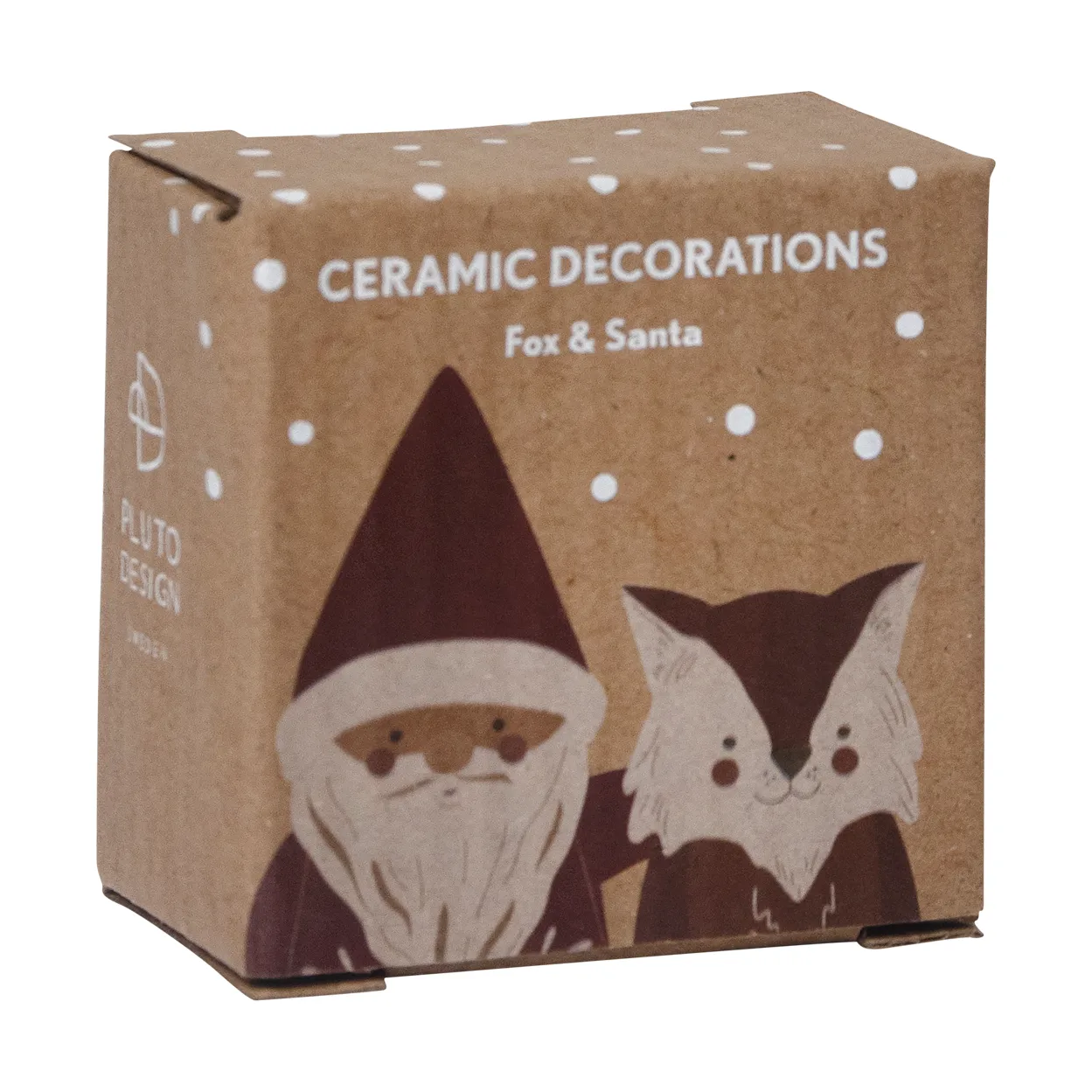 Fox & Santa Dekorationsanhänger 2-teilig, Rot-weiß-braun Pluto Design
