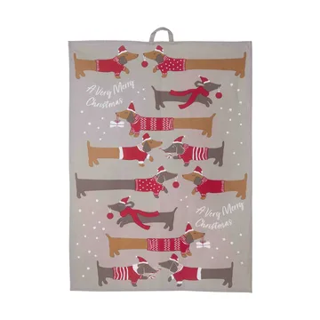 Jolly dogs Küchenhandtuch 50x70 cm - Rot-Grau - Pluto Design