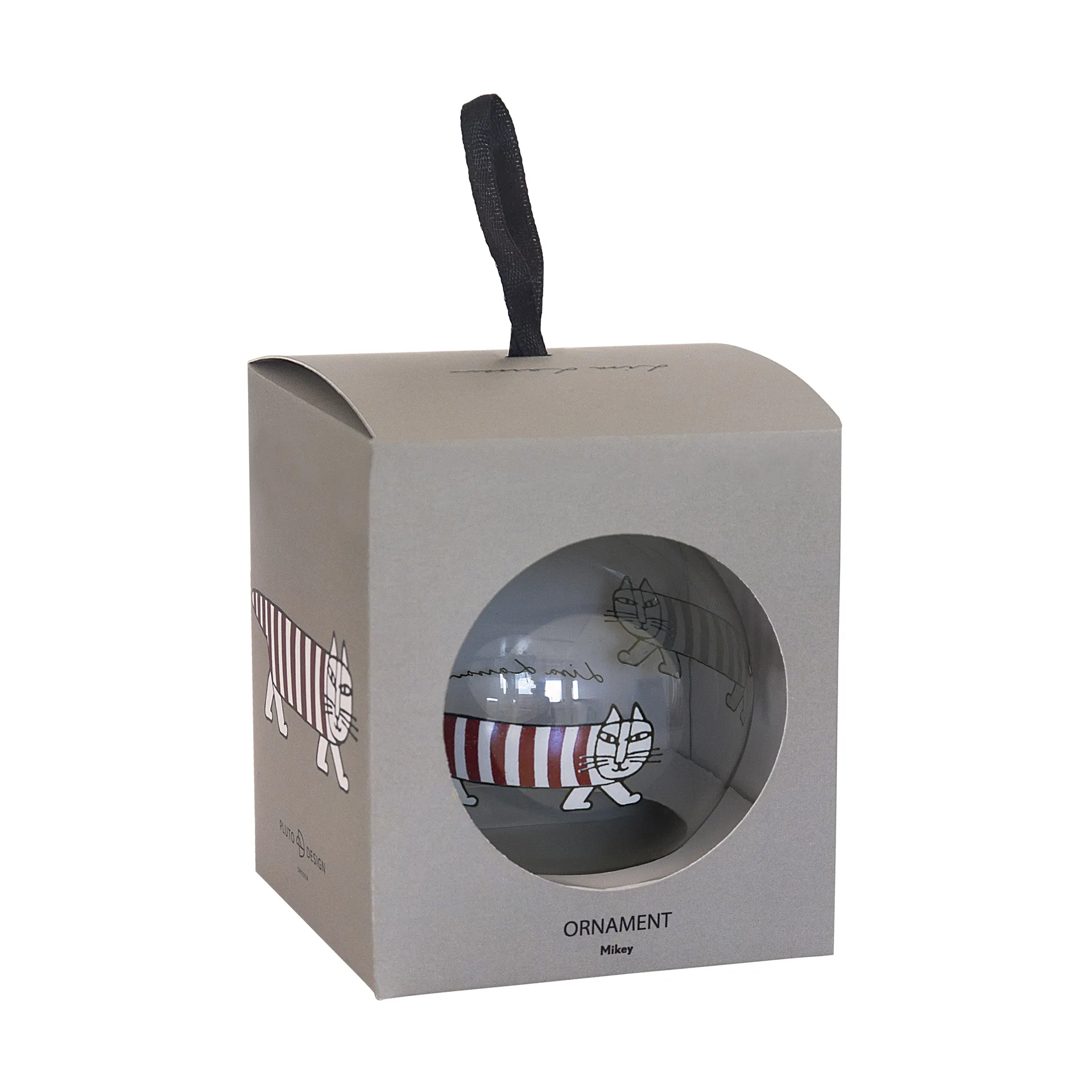 Lisa Larson Mikey Weihnachtsbaumkugel, Silver-red-white Pluto Design