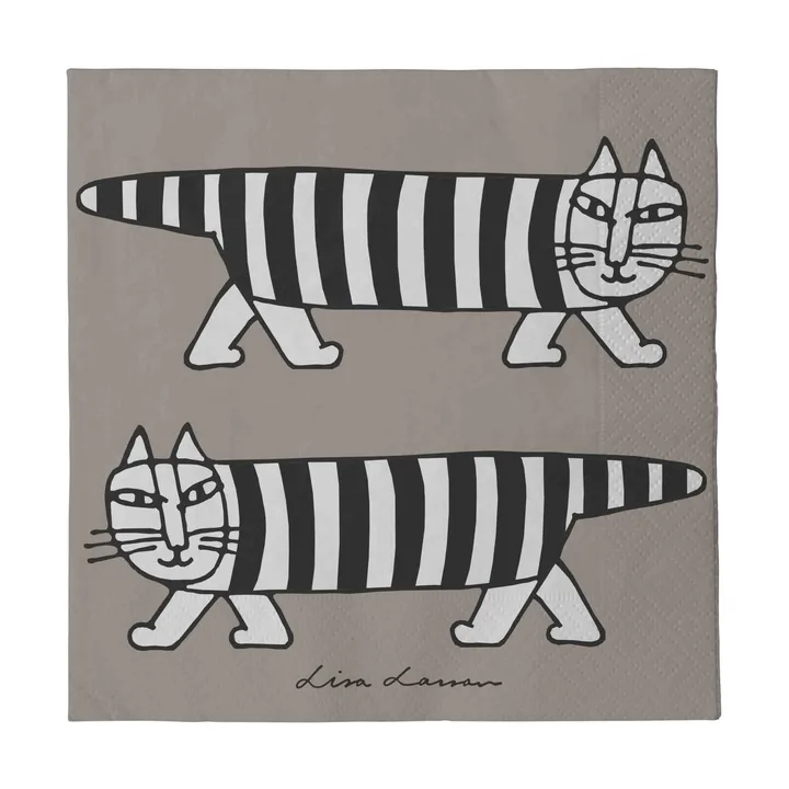 Lisa Larsson Mikey Servietten 24-teilig - Grau - Pluto Design