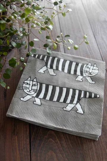 Lisa Larsson Mikey Servietten 24-teilig - Grau - Pluto Design