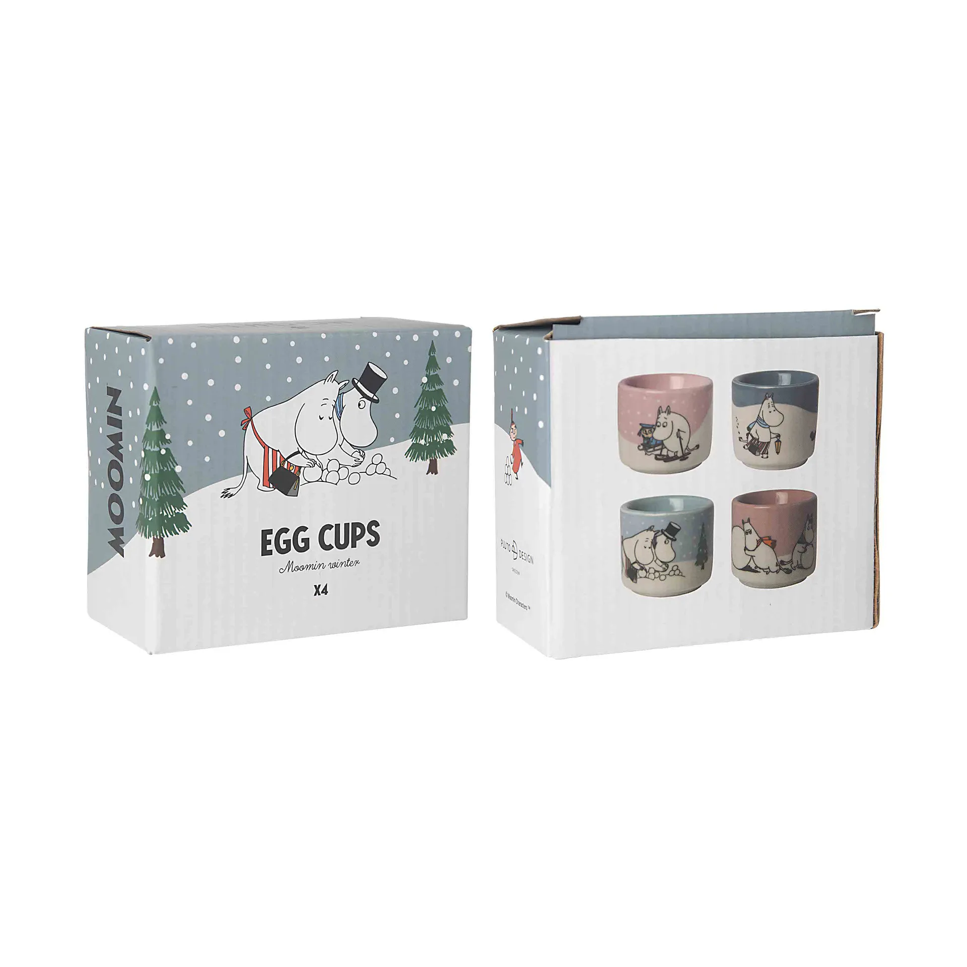 Mumin Eierbecher 4-teilig, Mumin Winter Pluto Design
