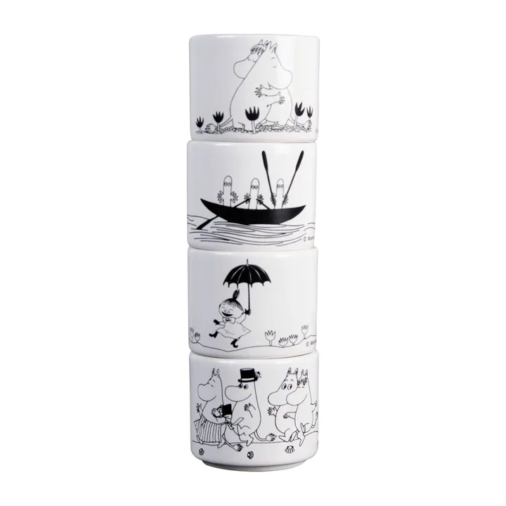 Mumin Eierbecher 4-teilig - Weiß - Pluto Design