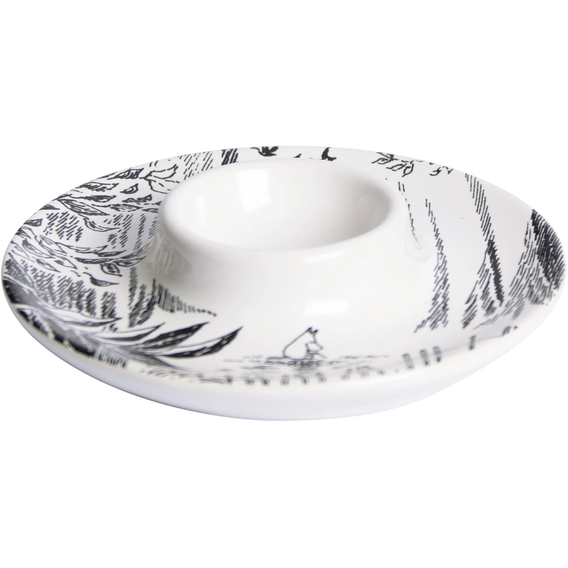 Mumin Eierbecher , Schwarz-weiß Pluto Design