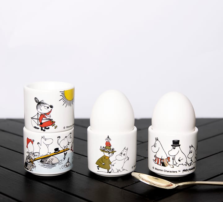 Mumin Farben Eierbecher 4 Teile - Weiß mit motiv - Pluto Design