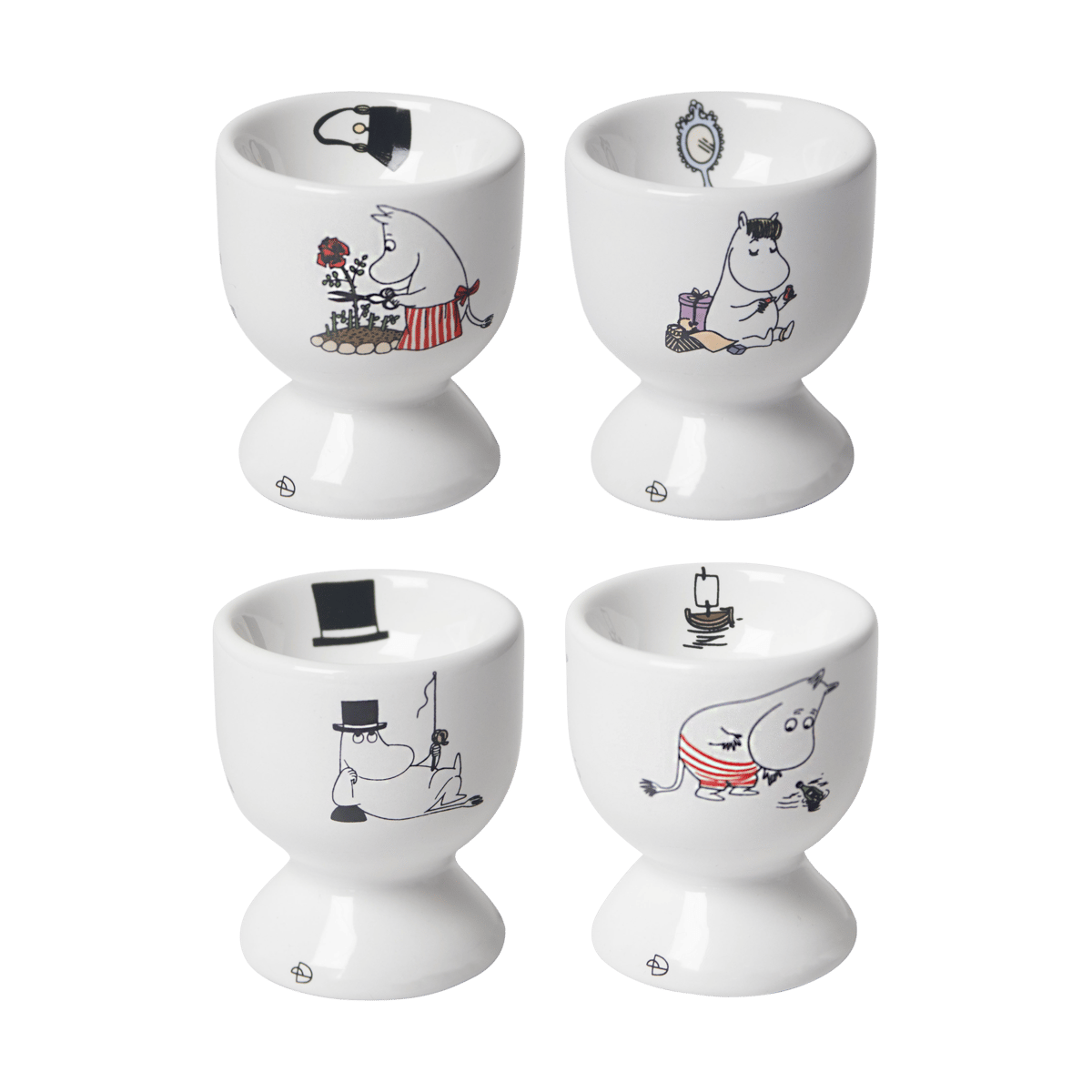 Pluto Design Mumin joy Eierbecher 4-teilig Vit-multi
