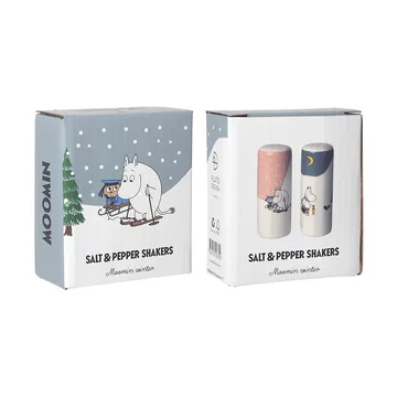 Mumin Winter Salz- & Pfefferstreuer - Rosa-blau-weiß - Pluto Design