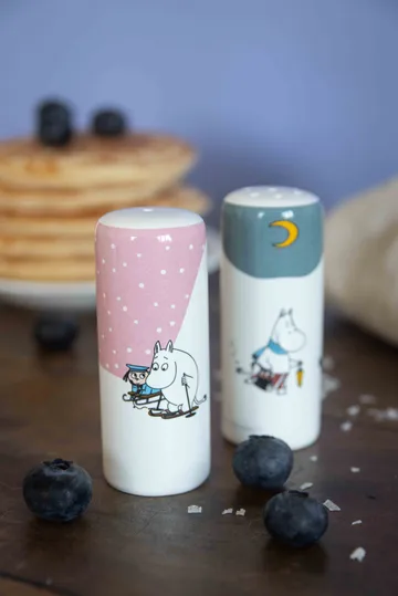 Mumin Winter Salz- & Pfefferstreuer - Rosa-blau-weiß - Pluto Design
