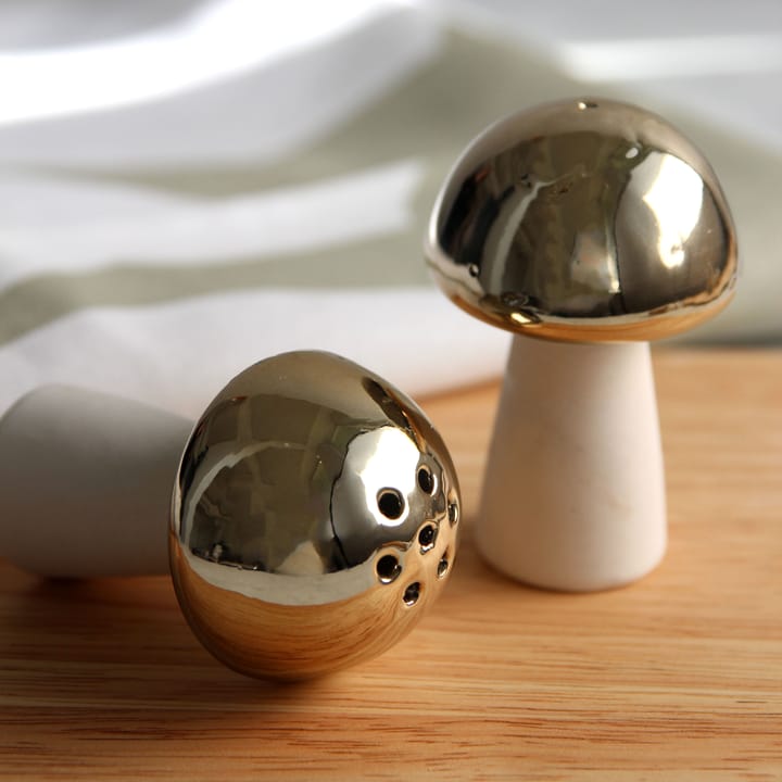 Pilz Salz- und Pfefferstreuer, Gold Pluto Design
