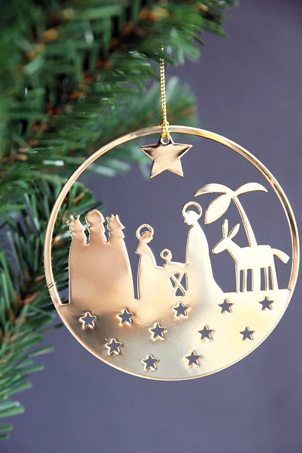 Pluto Metall-Weihnachtsdeko, Krippe, silber Pluto Design