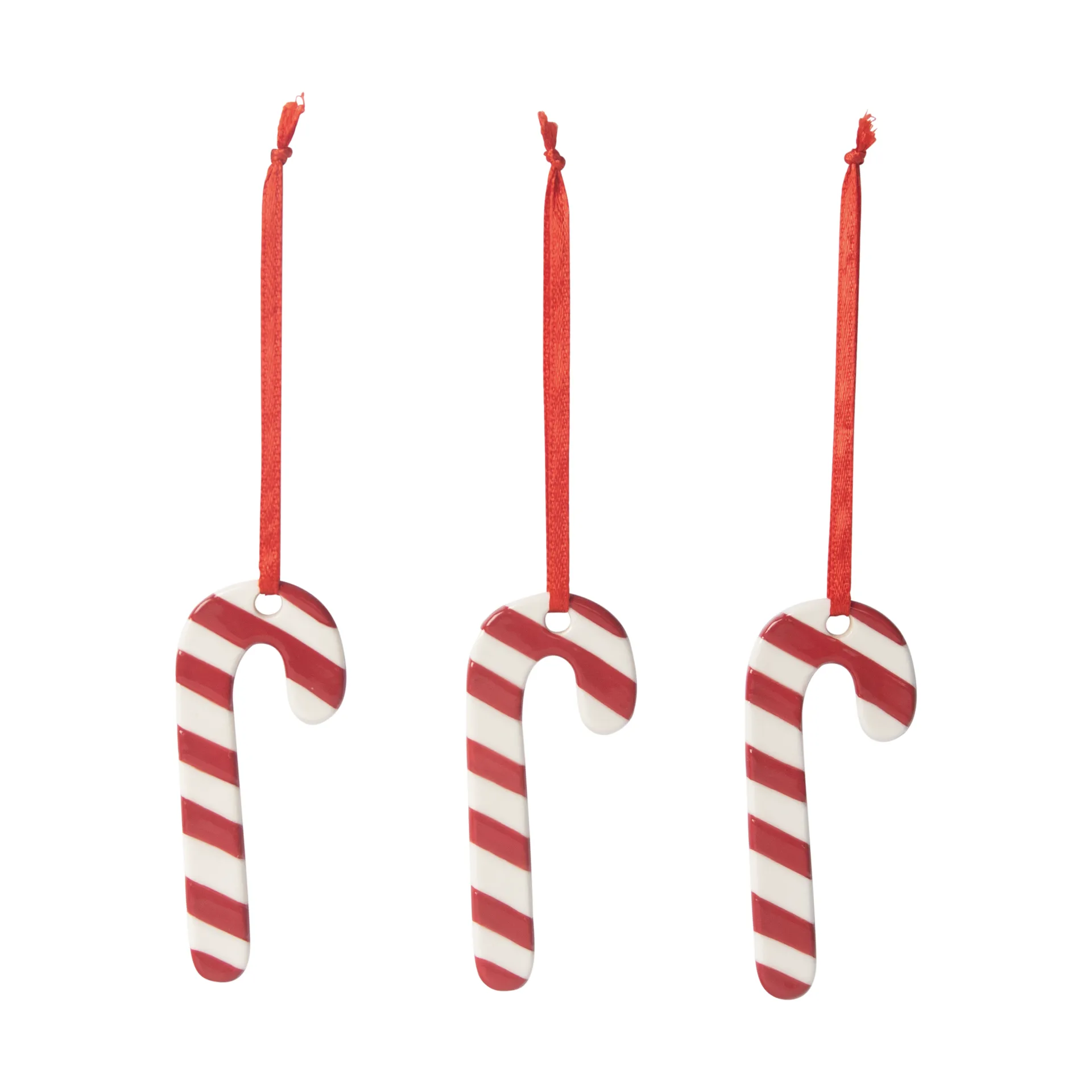 Polkagris Weihnachtsbaumshänger 3er Pack, Weiß-rot Pluto Design