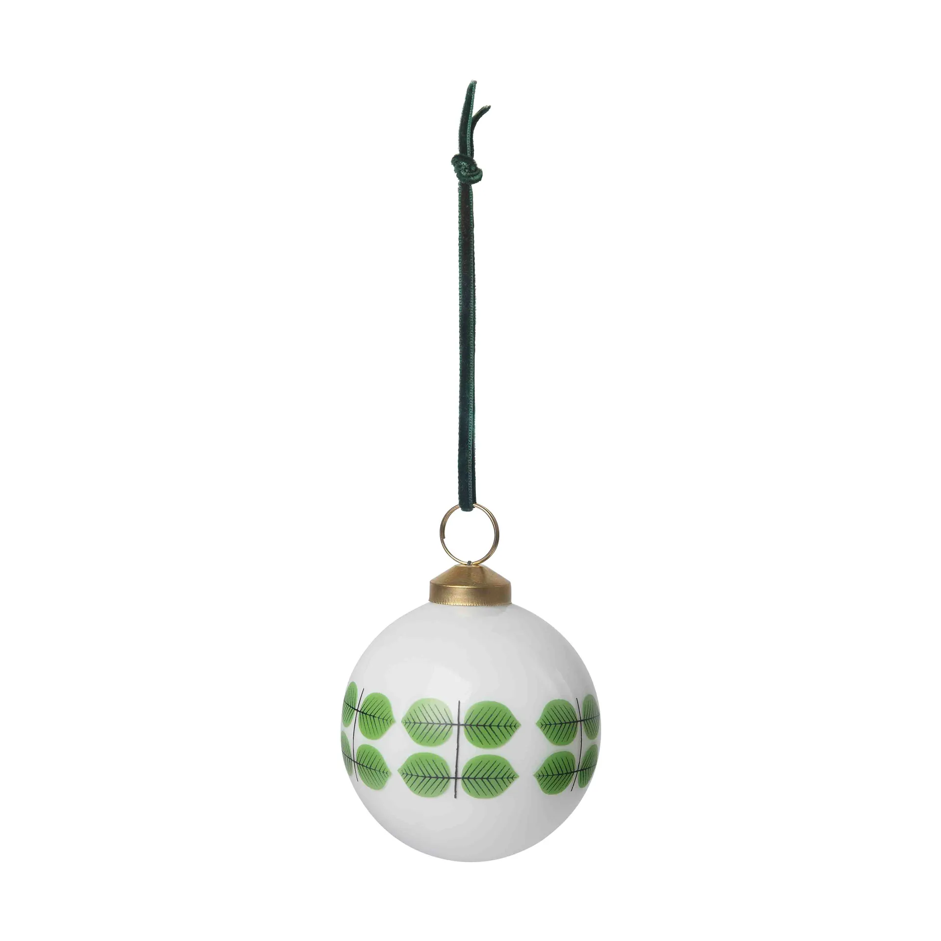 Stig L Berså Christbaumkugel Ø8 cm, Weiß-grün Pluto Design