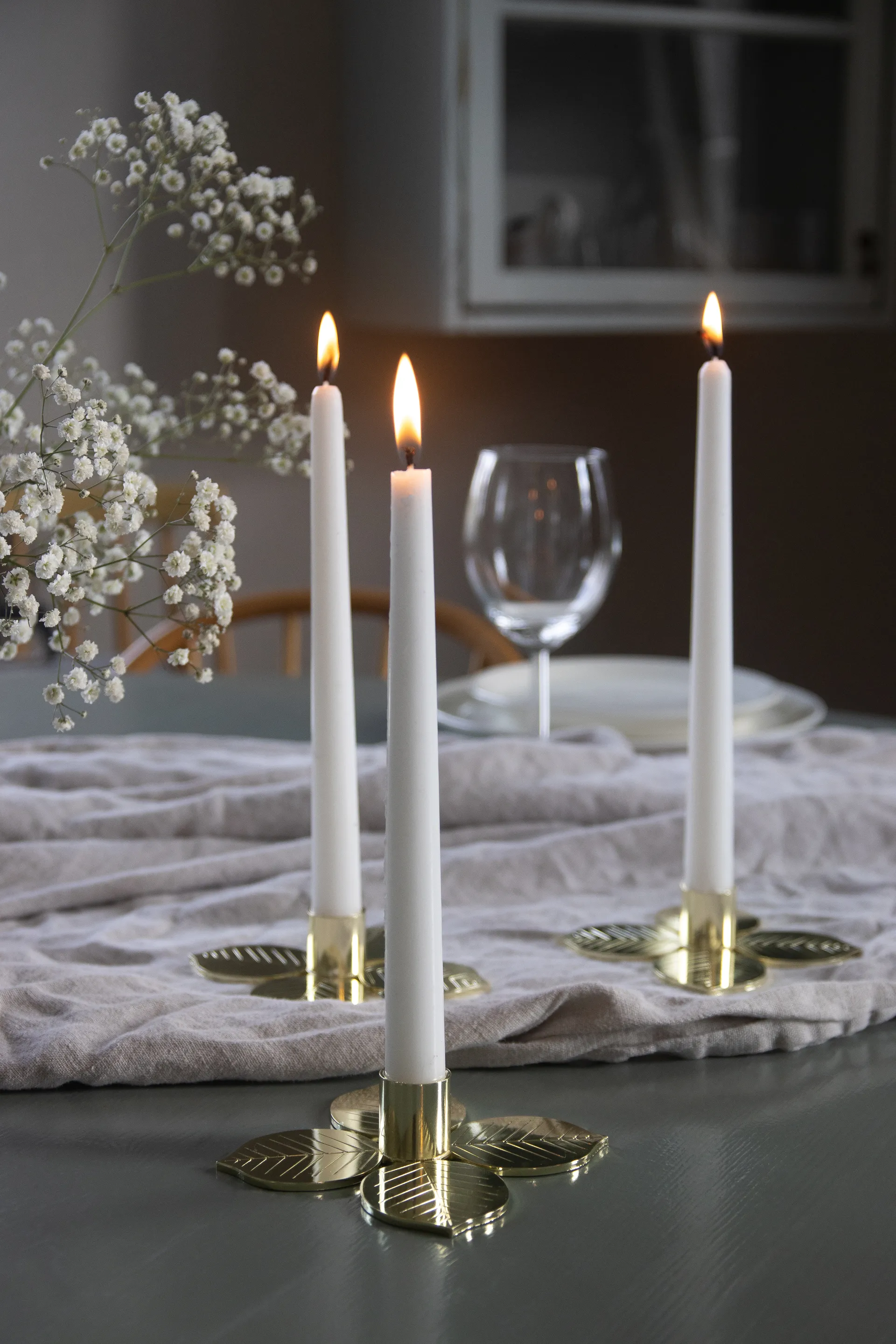 Stig L Berså Kerzenhalter, Gold Pluto Design