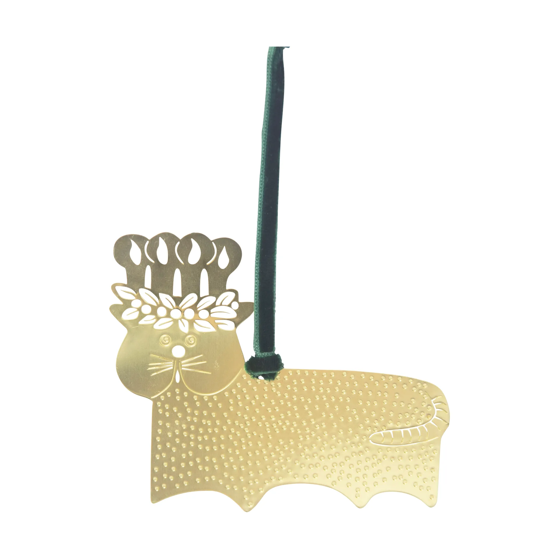 Stig L gingerbread cat Dekorationshänger, Gold-Messing Pluto Design