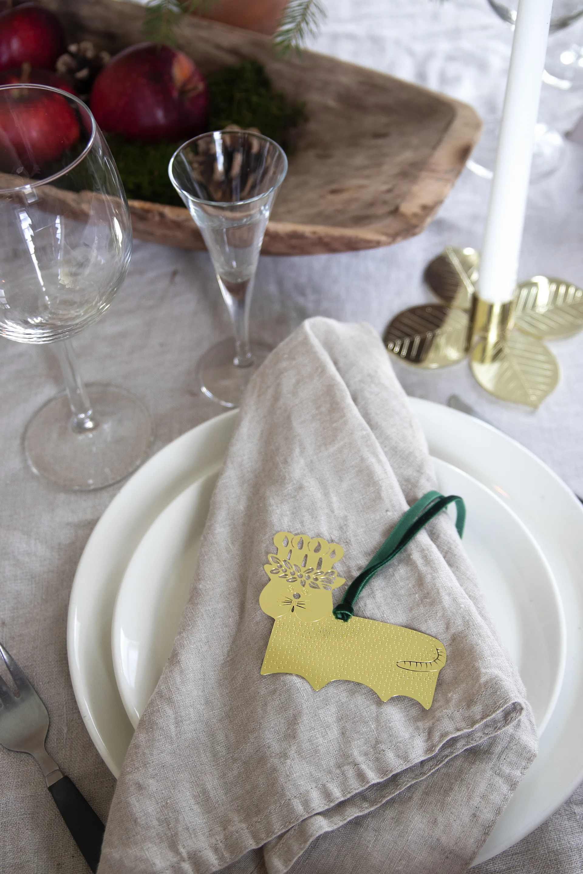 Stig L gingerbread cat Dekorationshänger, Gold-Messing Pluto Design