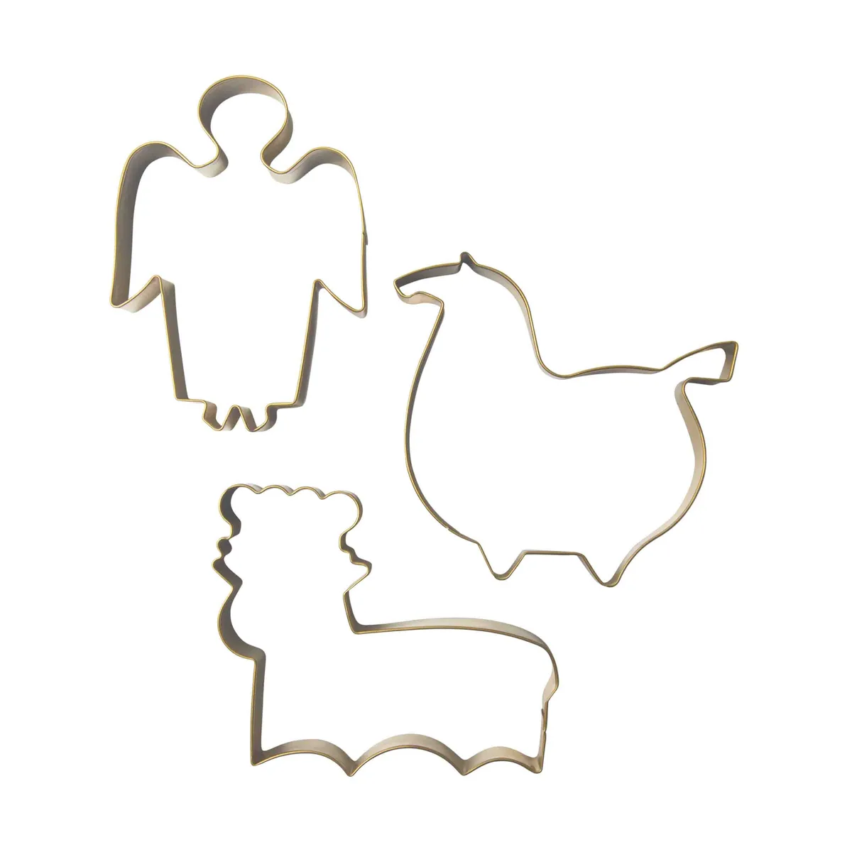 Pluto Design Stig L Pfefferkuchenform 3 Teile Gold