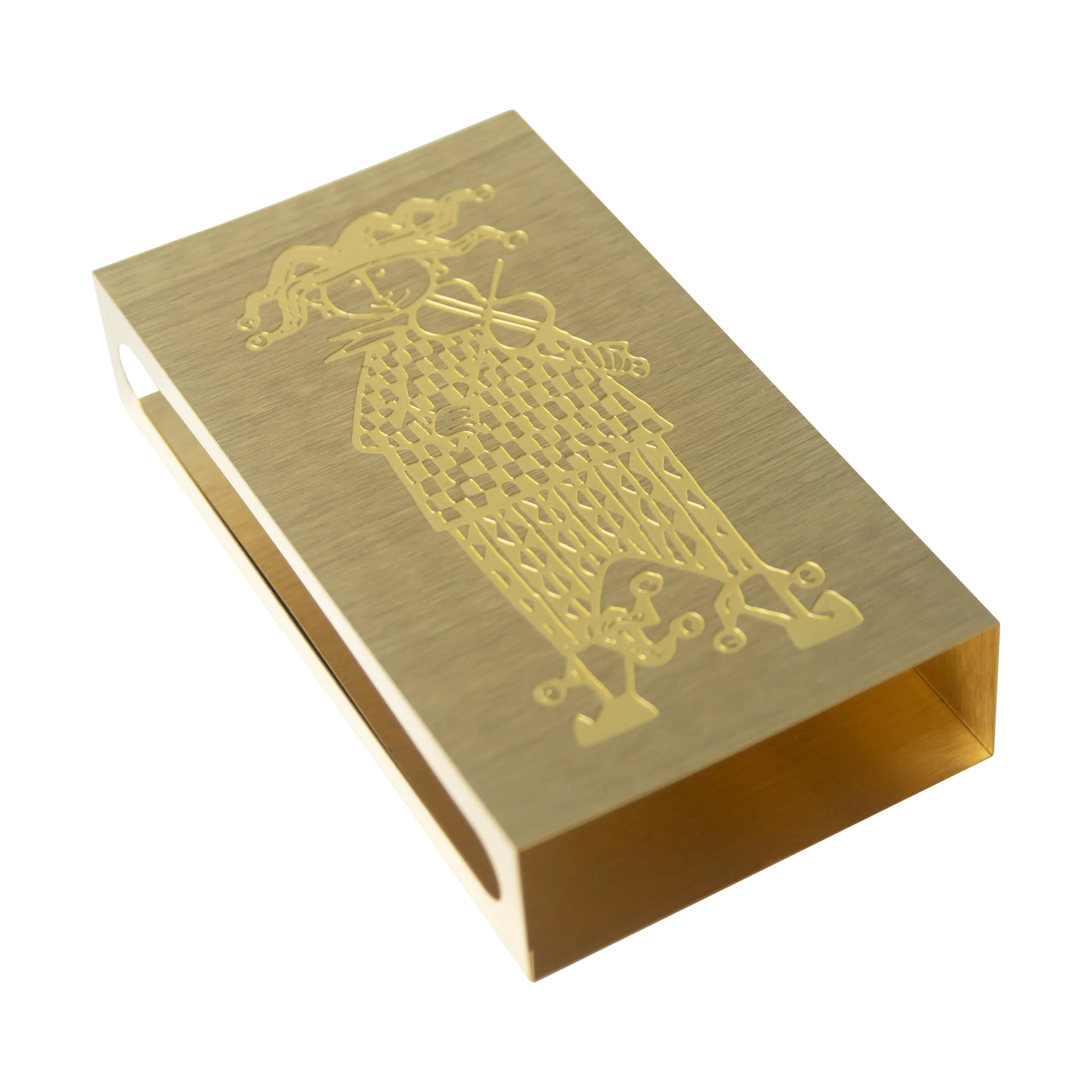 Stig Lindberg Karneval Streichholzschachtelhalter, Gold Pluto Design