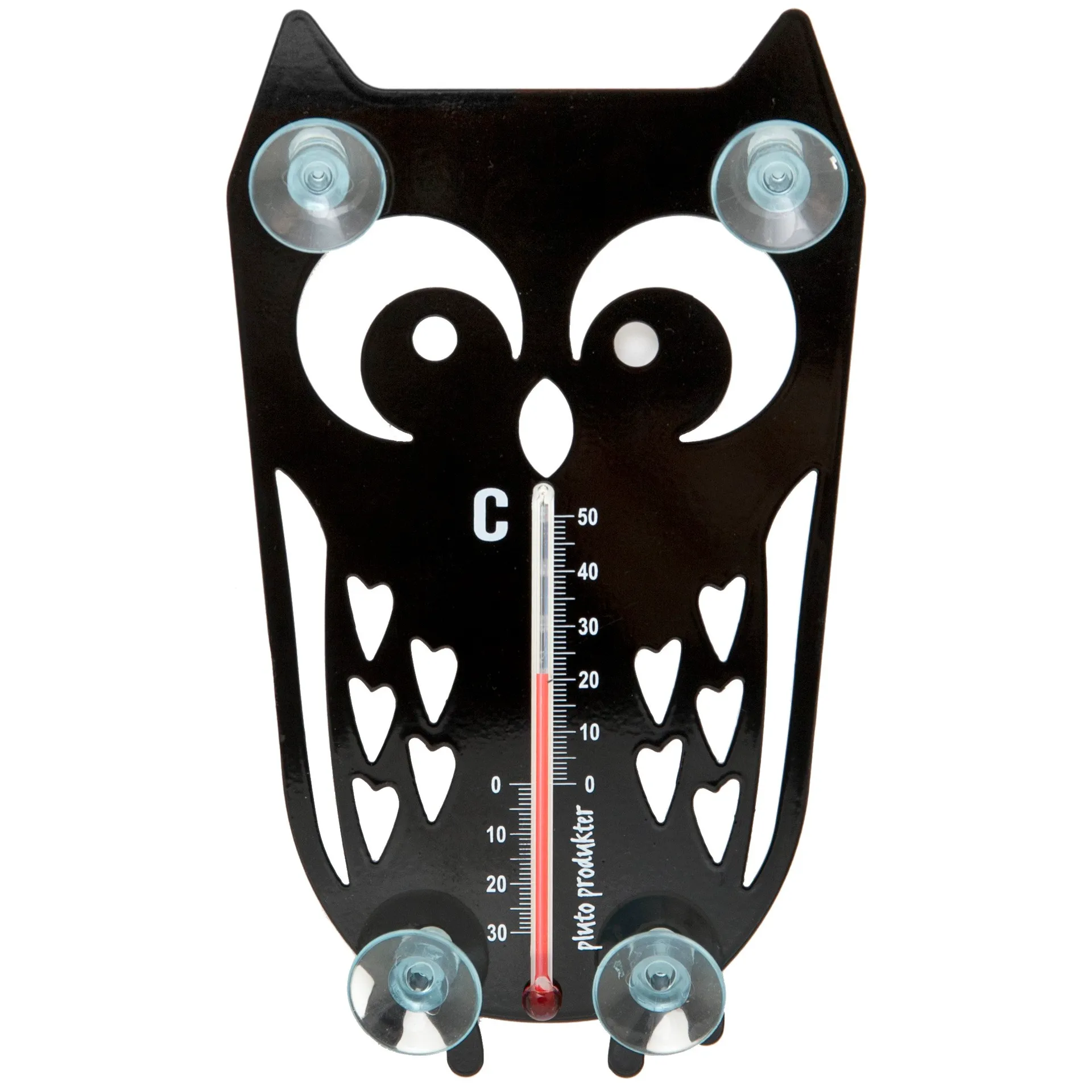 Uggla Thermometer, Schwarz Pluto Design