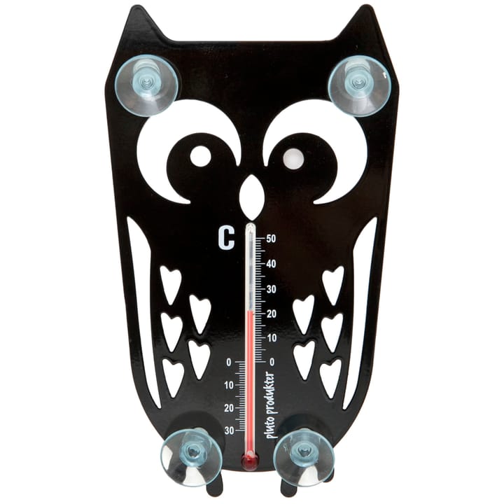 Uggla Thermometer, Schwarz Pluto Design