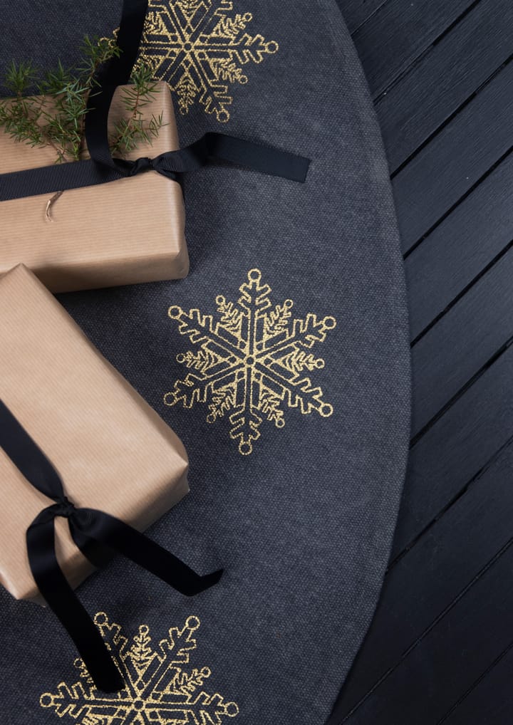 Weihnachtsbaumteppich Schneestern Ø110cm, Grau-gold Pluto Design