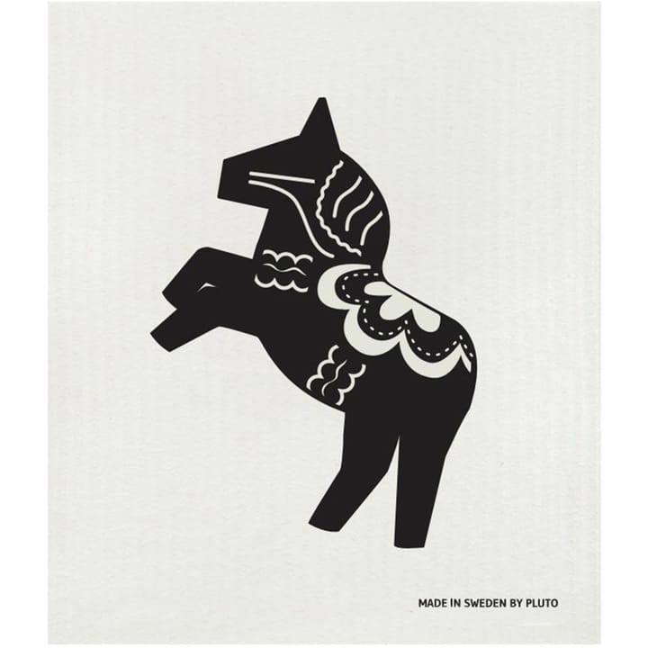 Häst Spüllappen 17 x 20cm - Schwarz-weiß - Pluto Produkter