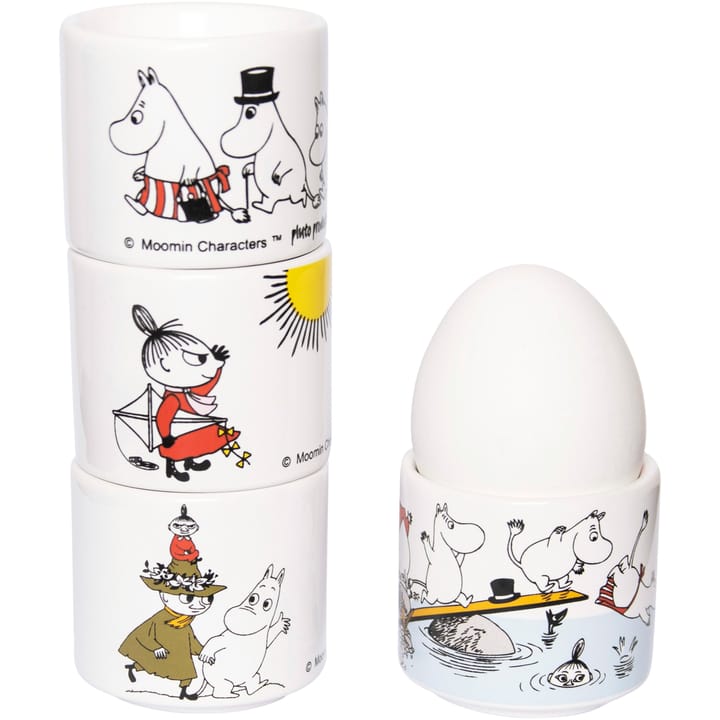 Mumin Farben Eierbecher 4 Teile - Weiß mit motiv - Pluto Produkter