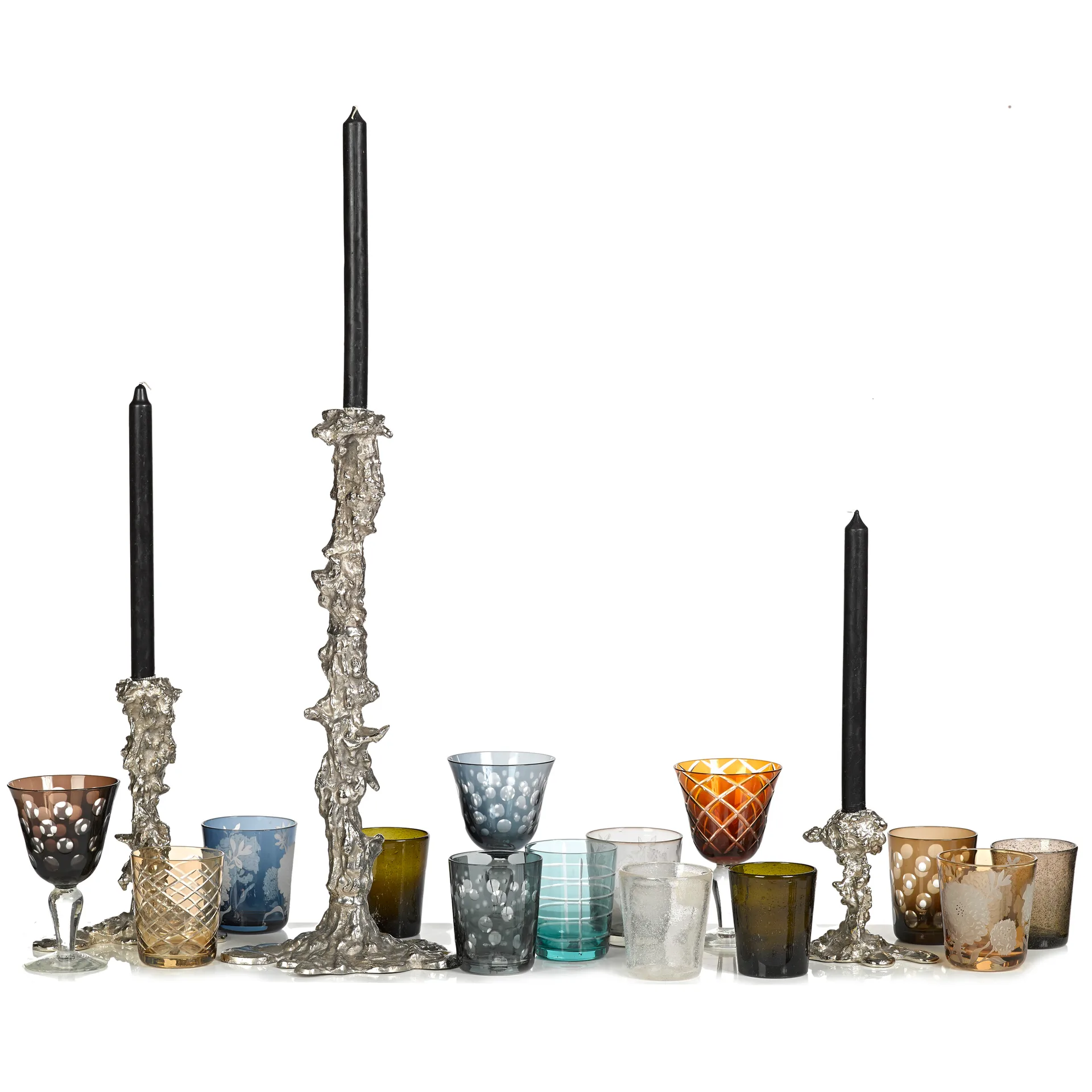 Drip Kerzenständer L 25 cm, Silber POLSPOTTEN