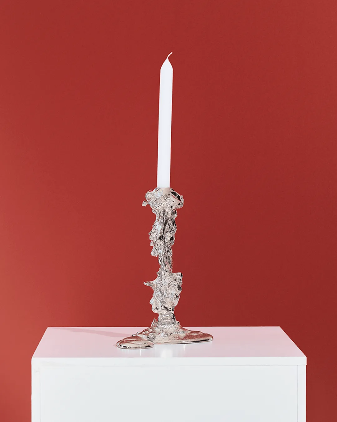 Drip Kerzenständer L 25 cm, Silber POLSPOTTEN