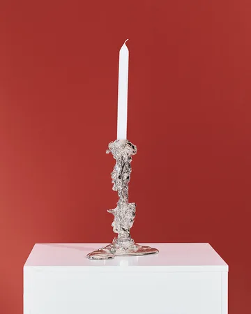 Drip Kerzenständer L 25 cm - Silber - POLSPOTTEN