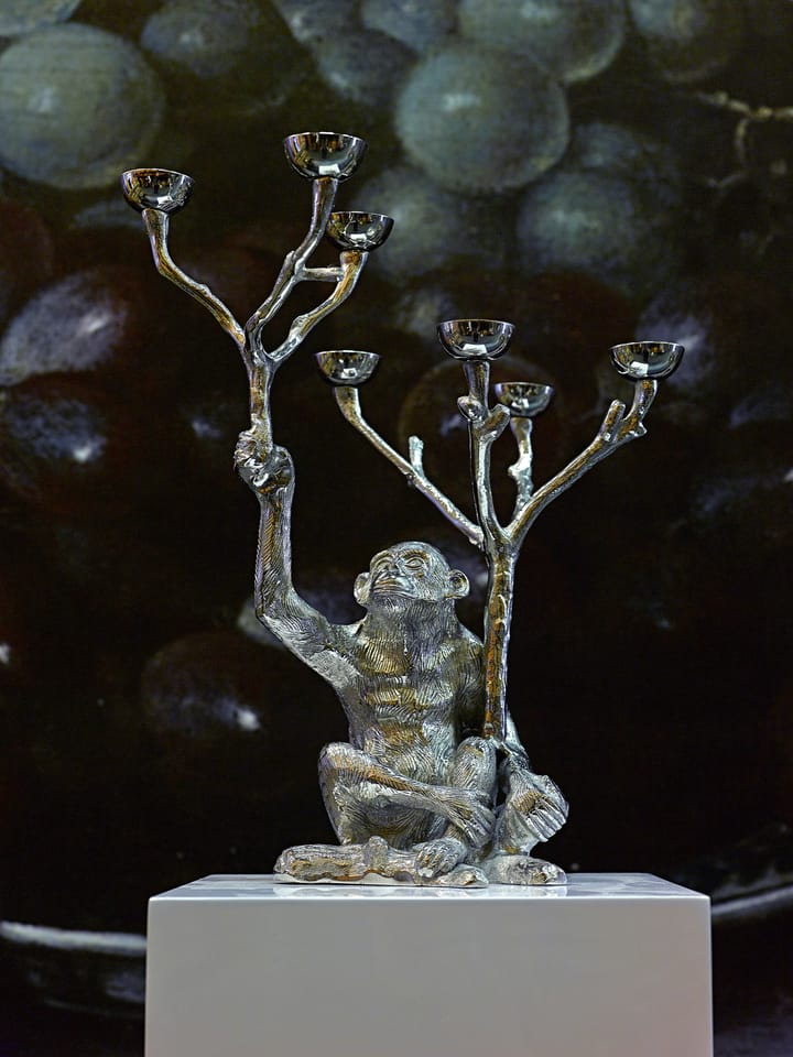 Monkey Kerzenständer 40 cm - Silber - POLSPOTTEN