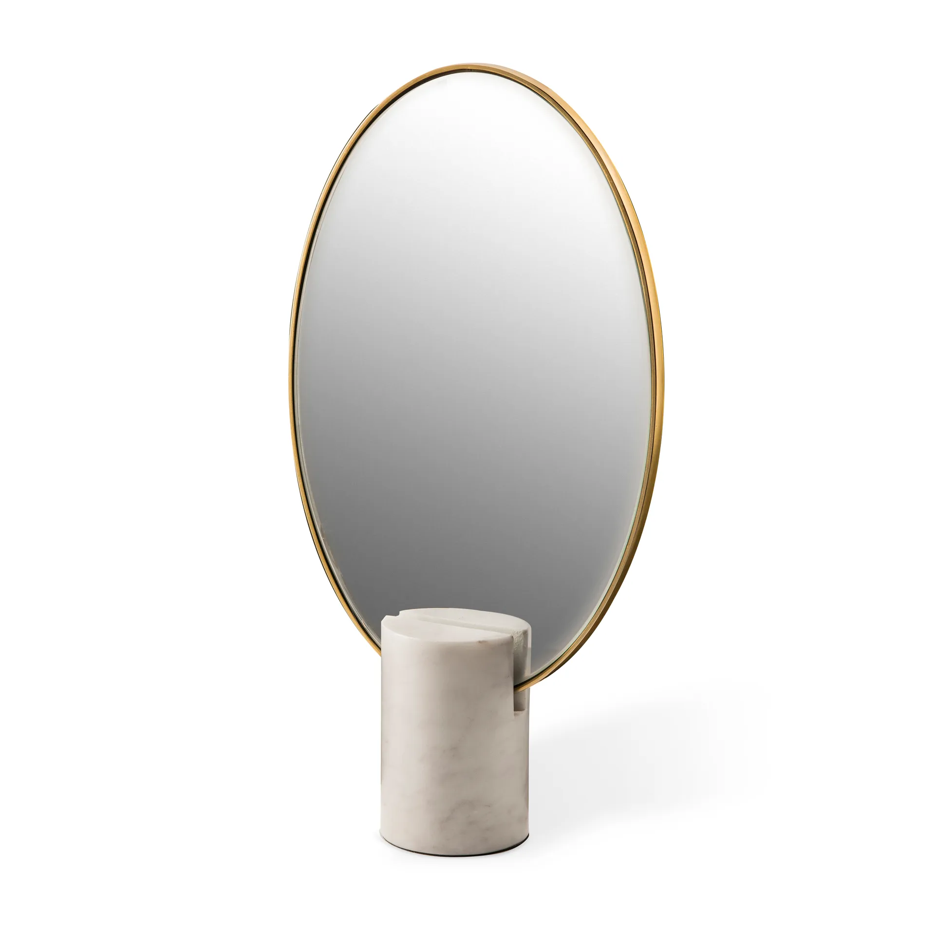 Oval Marble Tischspiegel, Weiß POLSPOTTEN