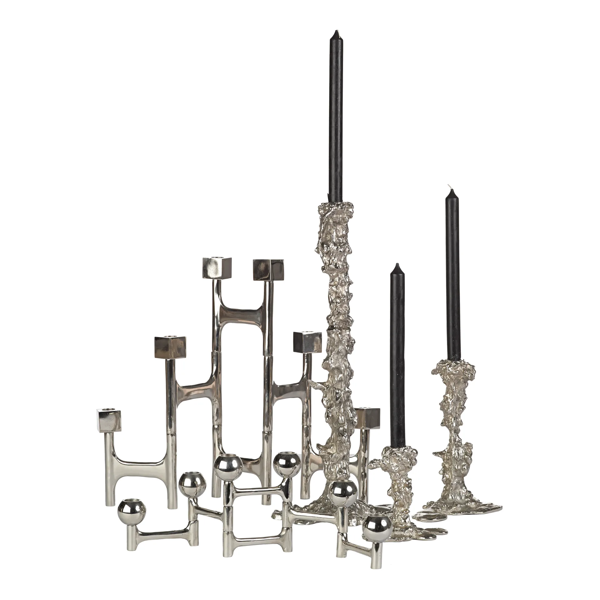 Square Folding Kerzenständer 55 x 40 cm, Silber POLSPOTTEN