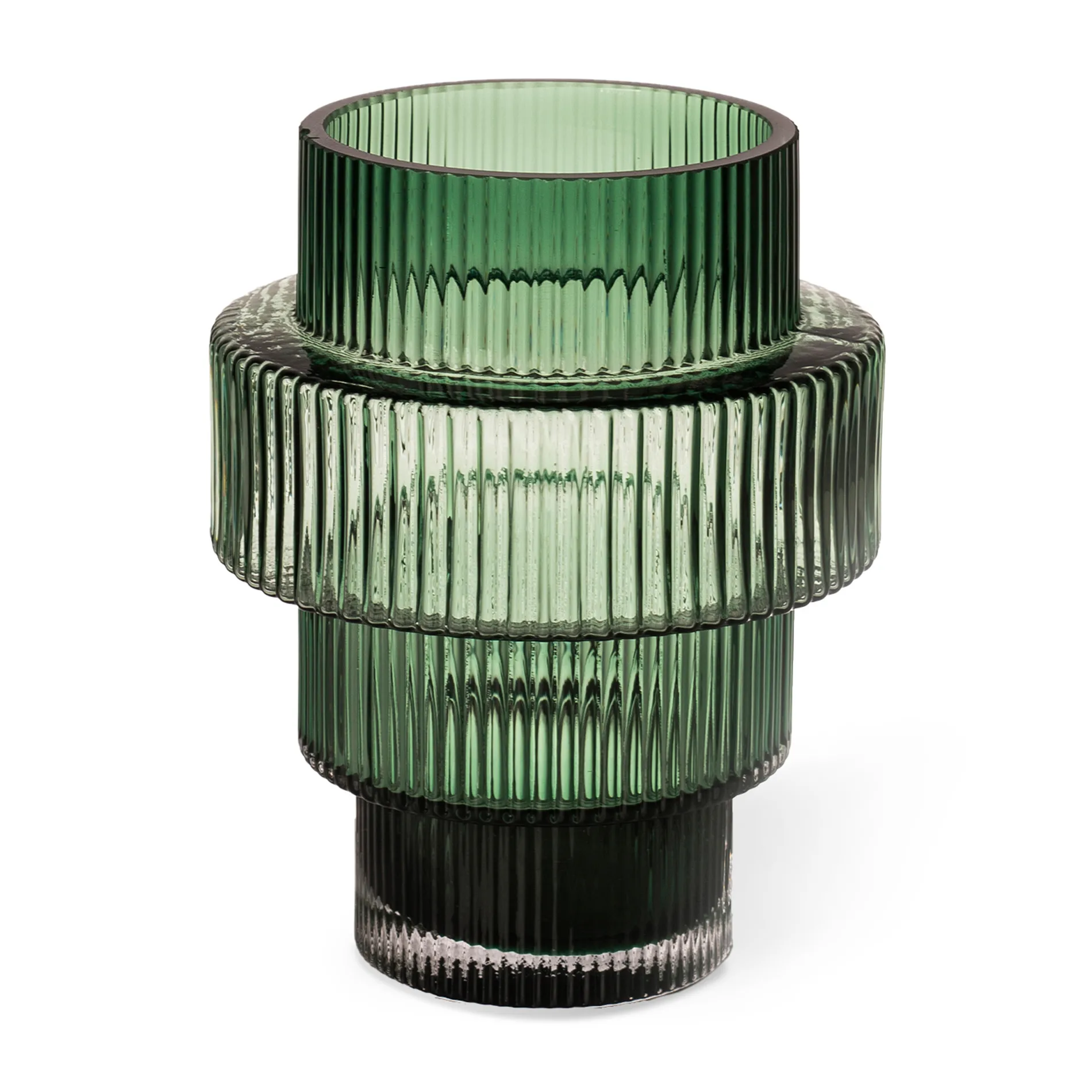 Steps Kerzenhalter Ø 12 cm, Dark green POLSPOTTEN