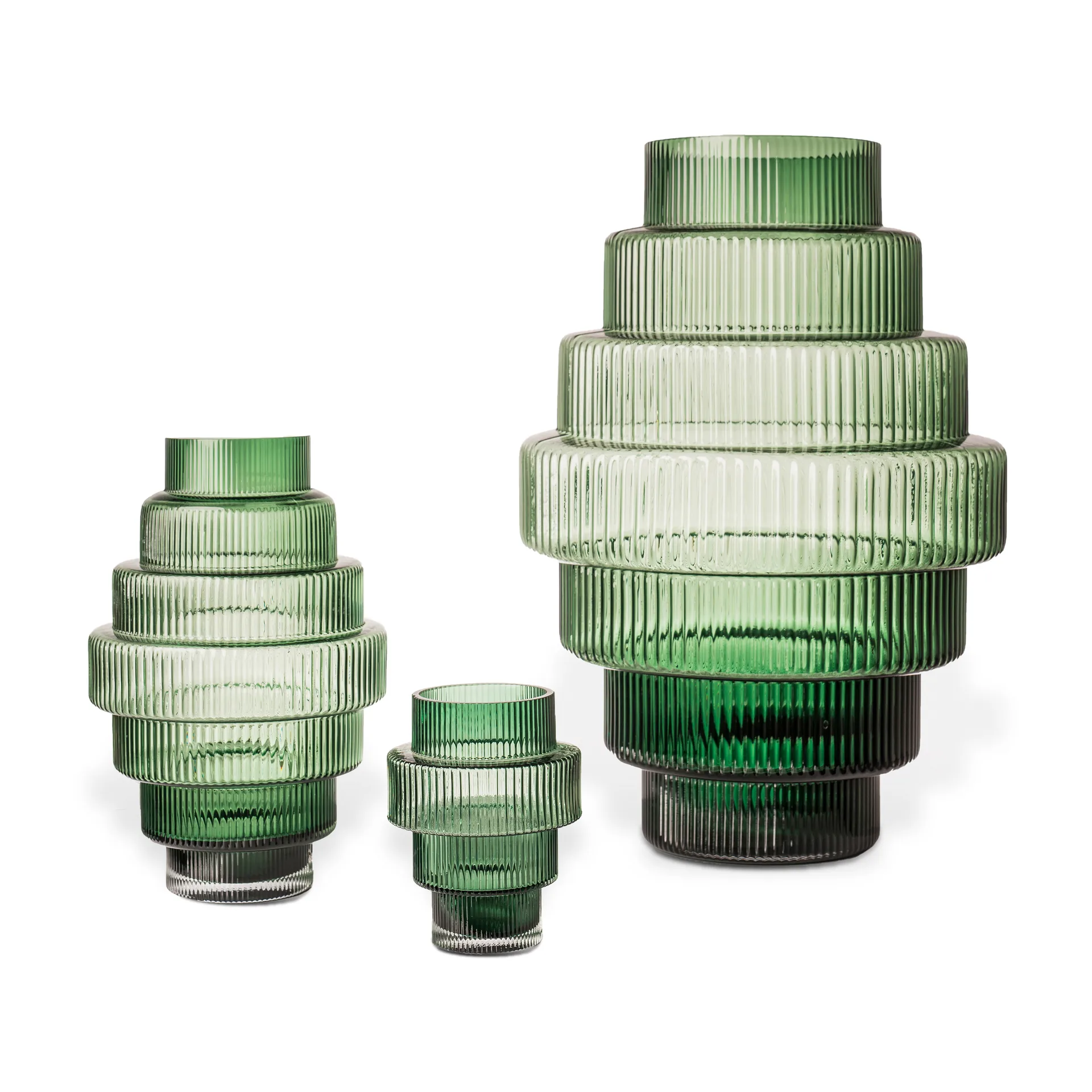 Steps Kerzenhalter Ø 12 cm, Dark green POLSPOTTEN