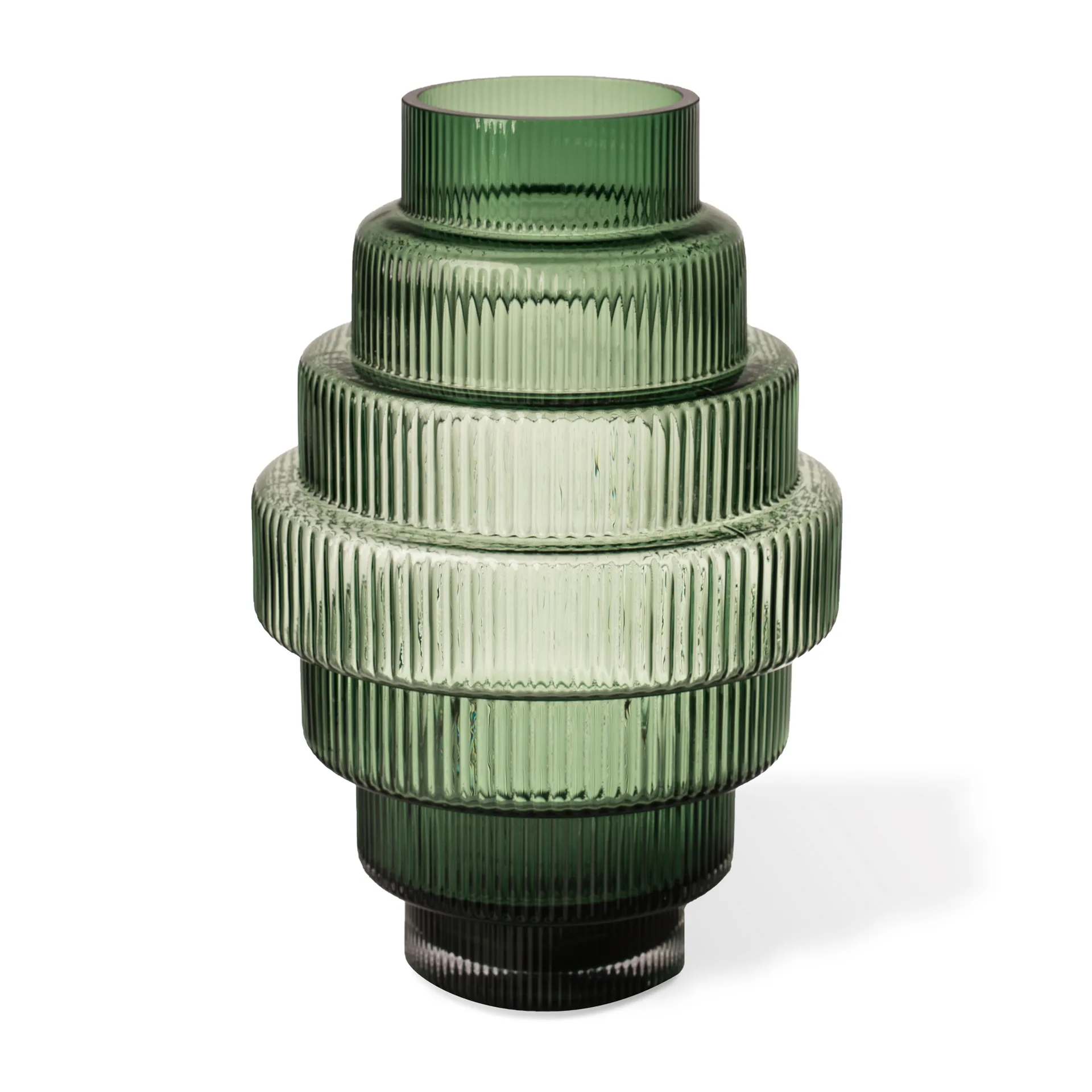 Steps Vase L 50 cm, Dark green POLSPOTTEN
