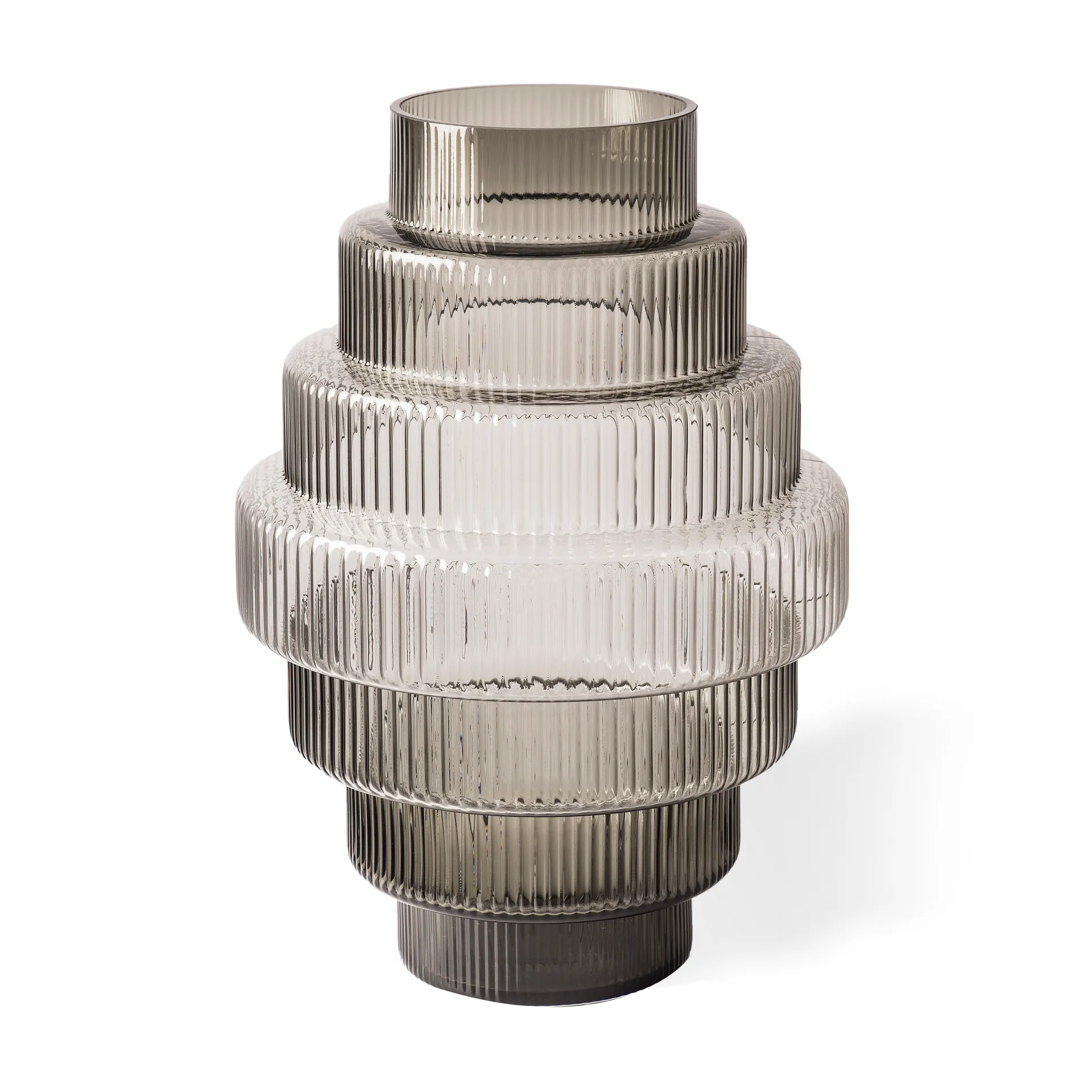 Steps Vase L 50 cm, Dark grey POLSPOTTEN