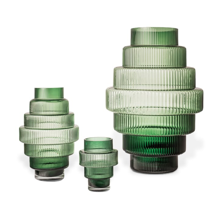 Steps Vase S 30 cm - Dark green - POLSPOTTEN