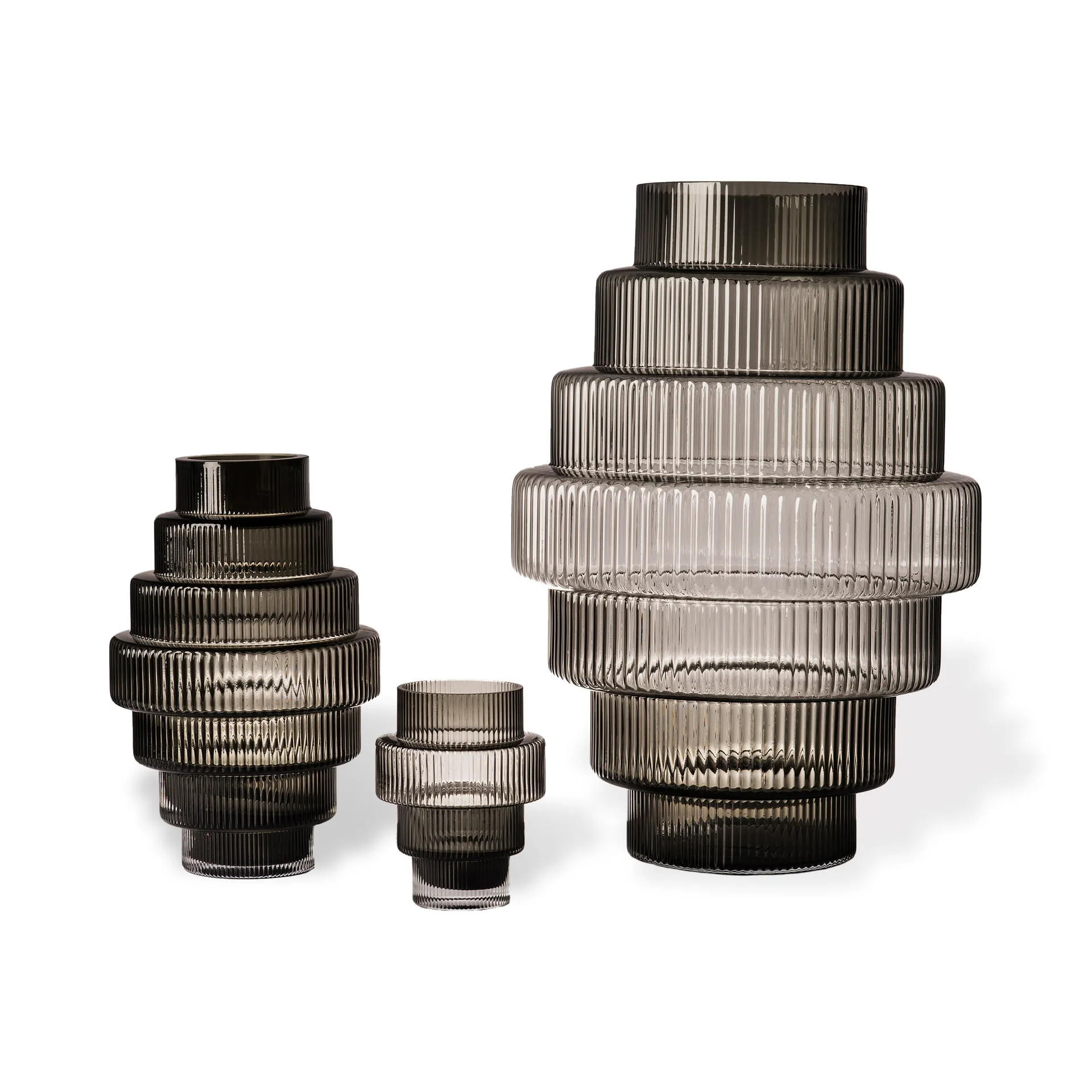 Steps Vase S 30 cm, Dark grey POLSPOTTEN