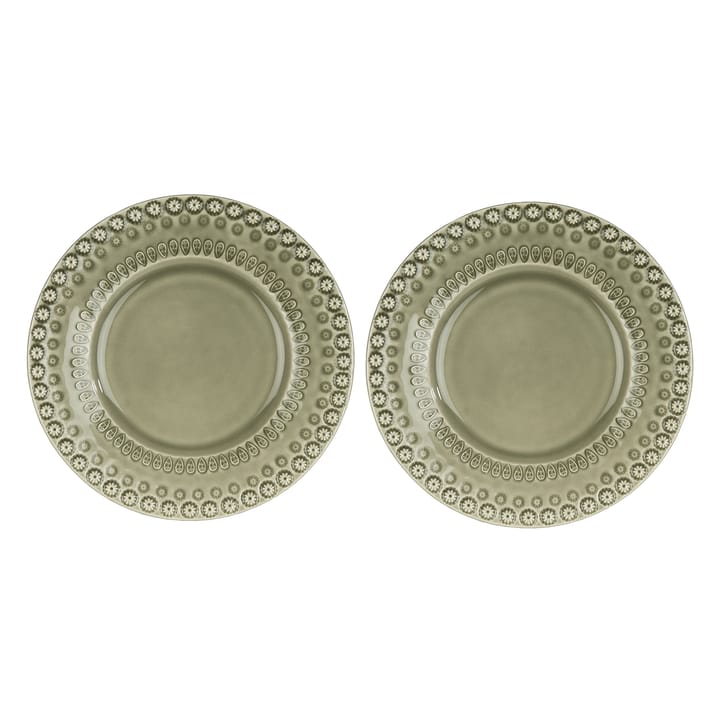Daisy Dessertteller Ø22cm 2er Pack, Faded army (grün) PotteryJo