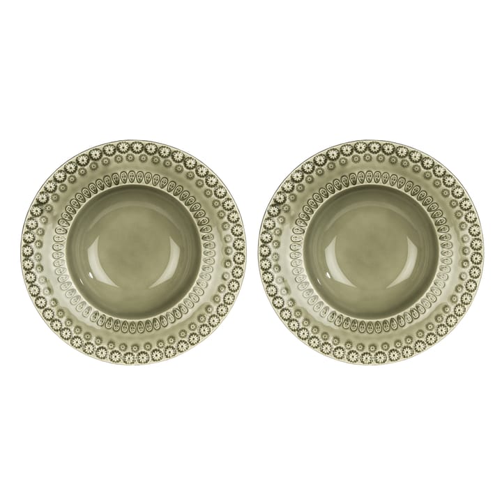 Daisy tiefer Teller Ø 21cm 2er Pack - Faded army (grün) - PotteryJo